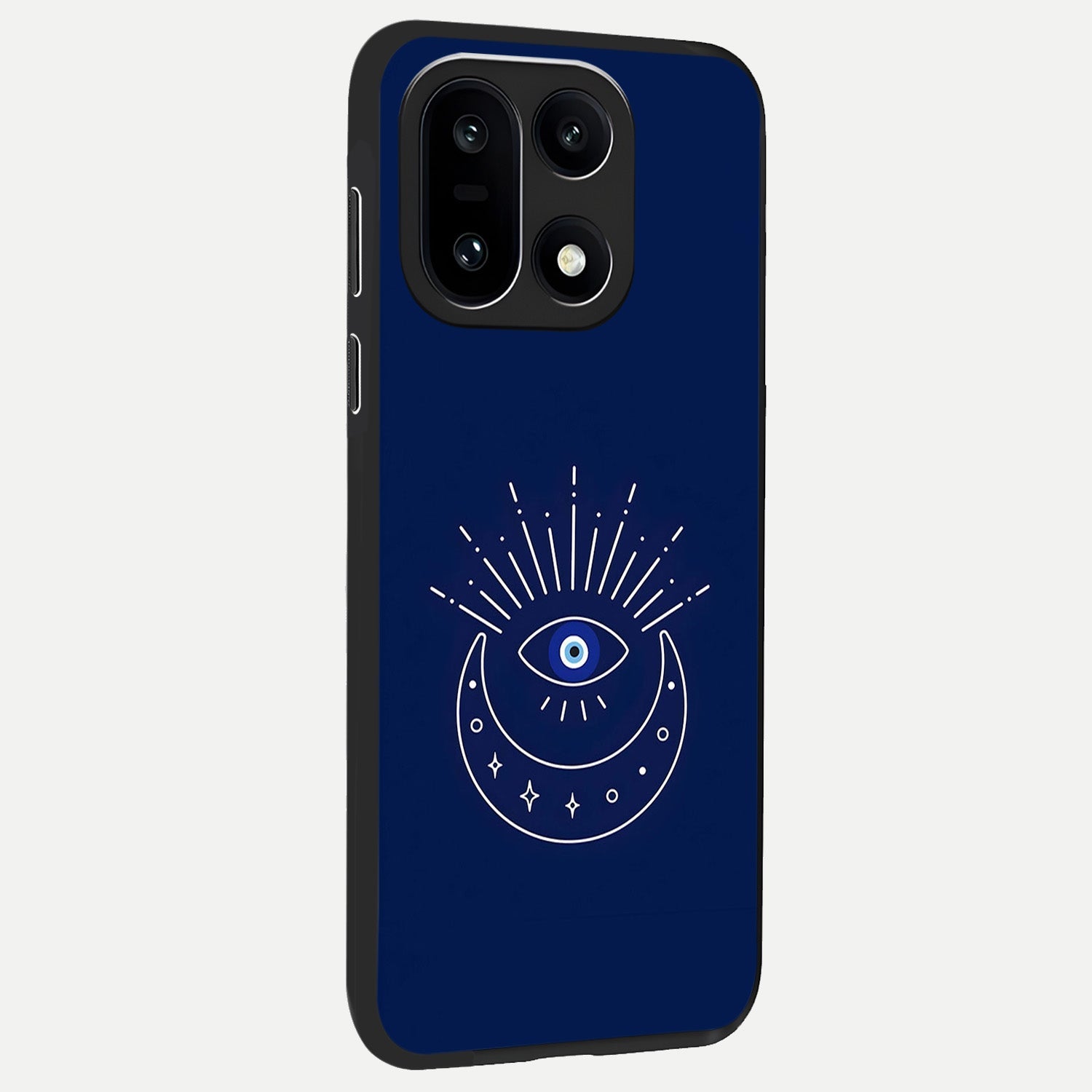  Blue Evil Eye back cover For Oneplus 15 slim fit glass case with vibrant aesthetic design
