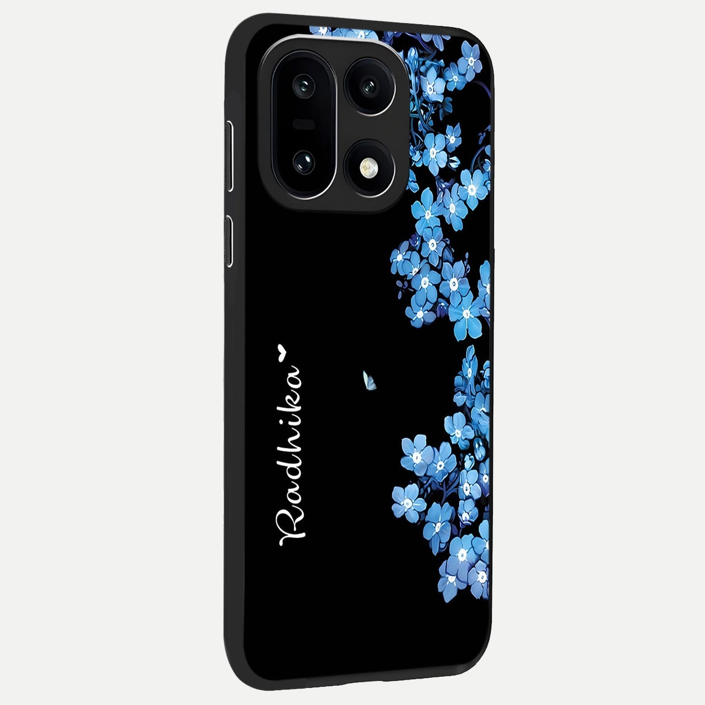  Blue Petal Dream Custom Name back cover For Oneplus 15 slim fit glass case with vibrant aesthetic design