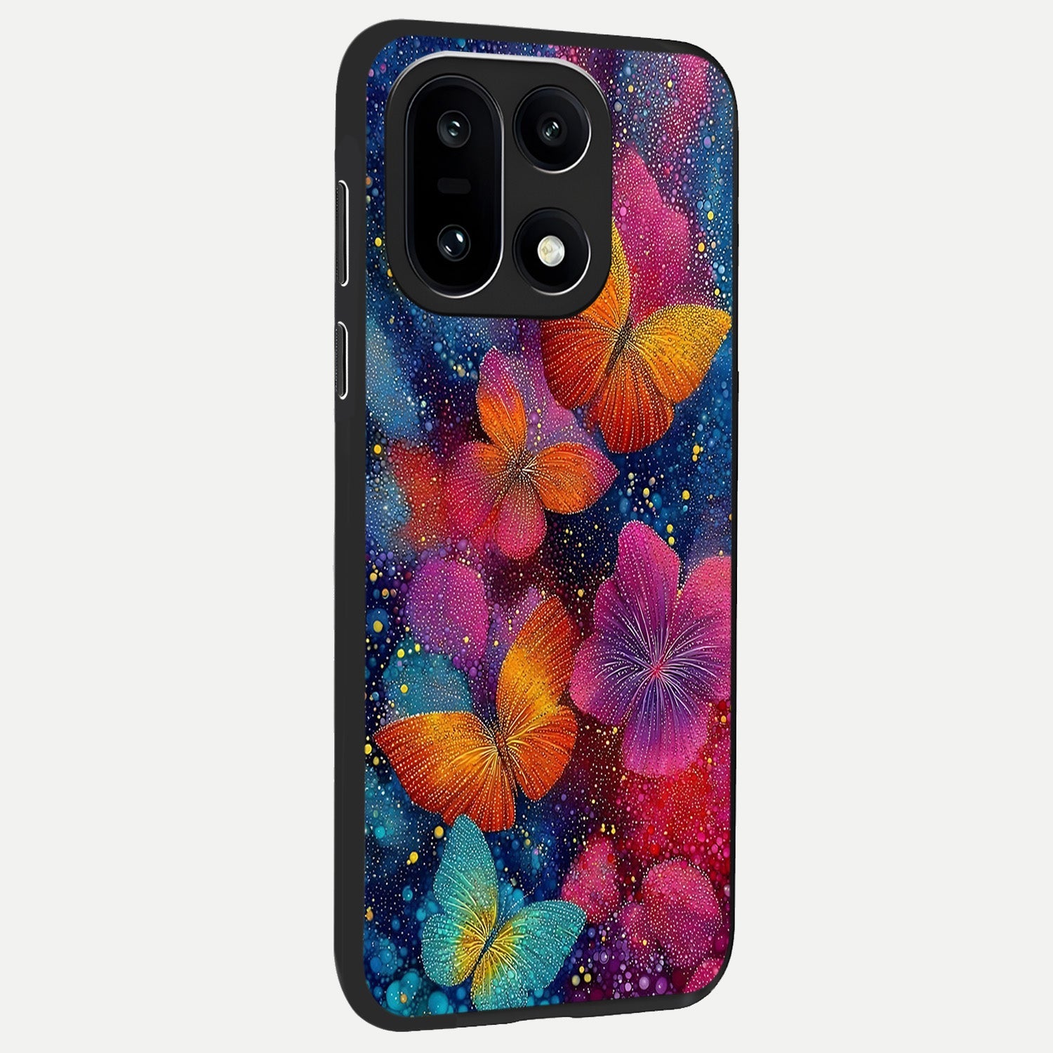  Butterfly Dream Mist back cover For Oneplus 15 slim fit glass case with vibrant aesthetic design