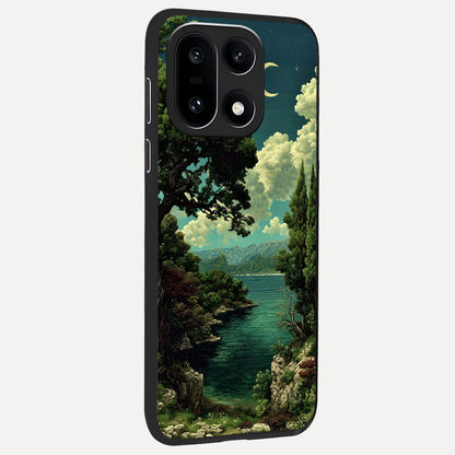  Celestial Lake Peace back cover For Oneplus 15 slim fit glass case with vibrant aesthetic design