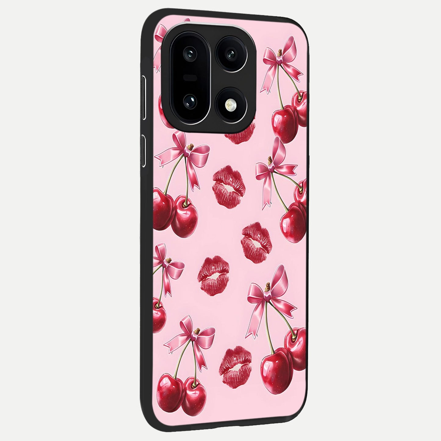  Cherry With Lips back cover For Oneplus 15 slim fit glass case with vibrant aesthetic design