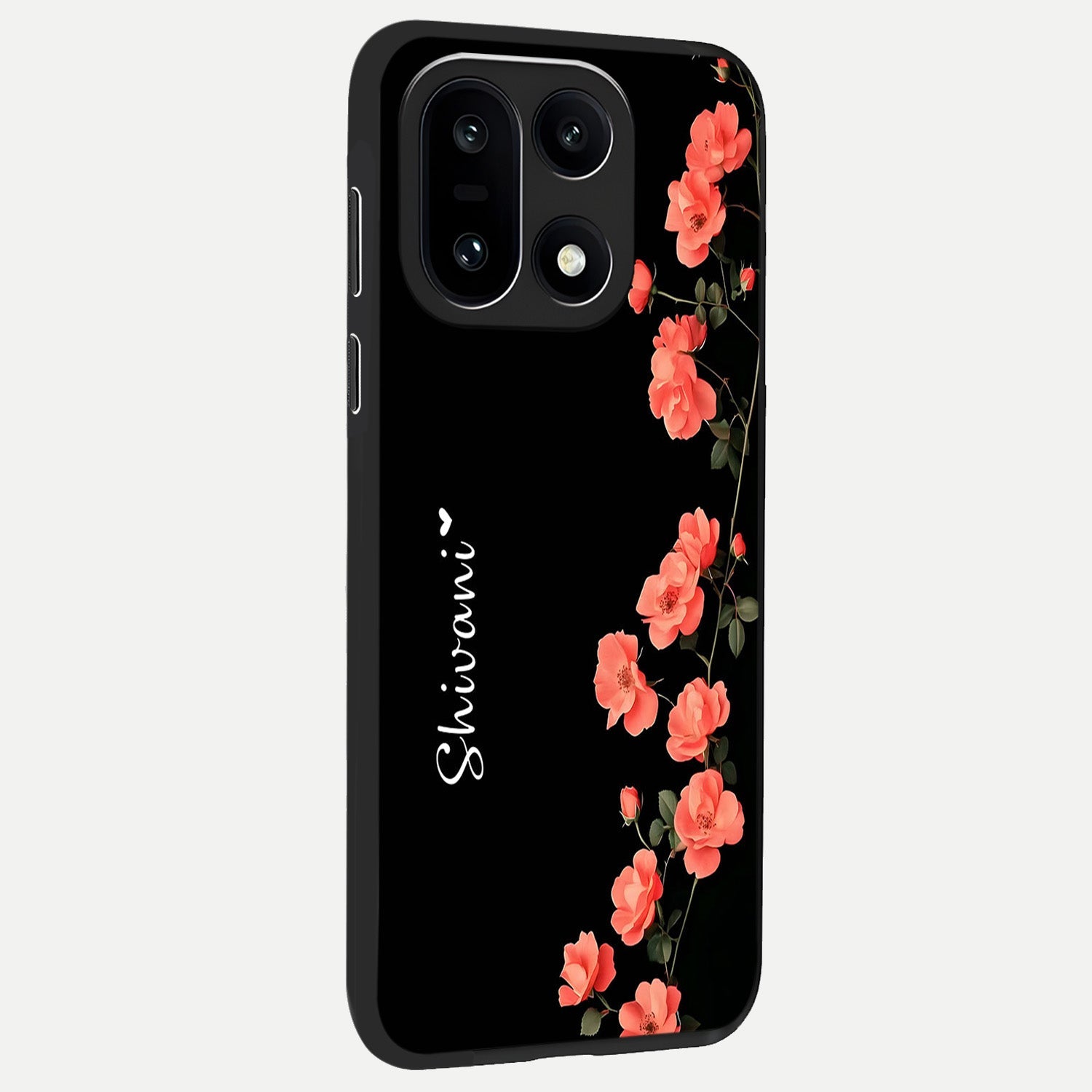  Crimson Bloom Grace Custom Name back cover For Oneplus 15 slim fit glass case with vibrant aesthetic design