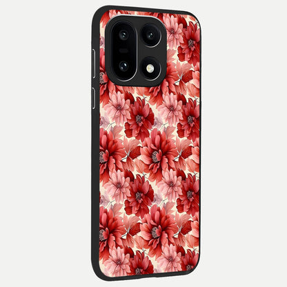  Crimson Love Petals back cover For Oneplus 15 slim fit glass case with vibrant aesthetic design