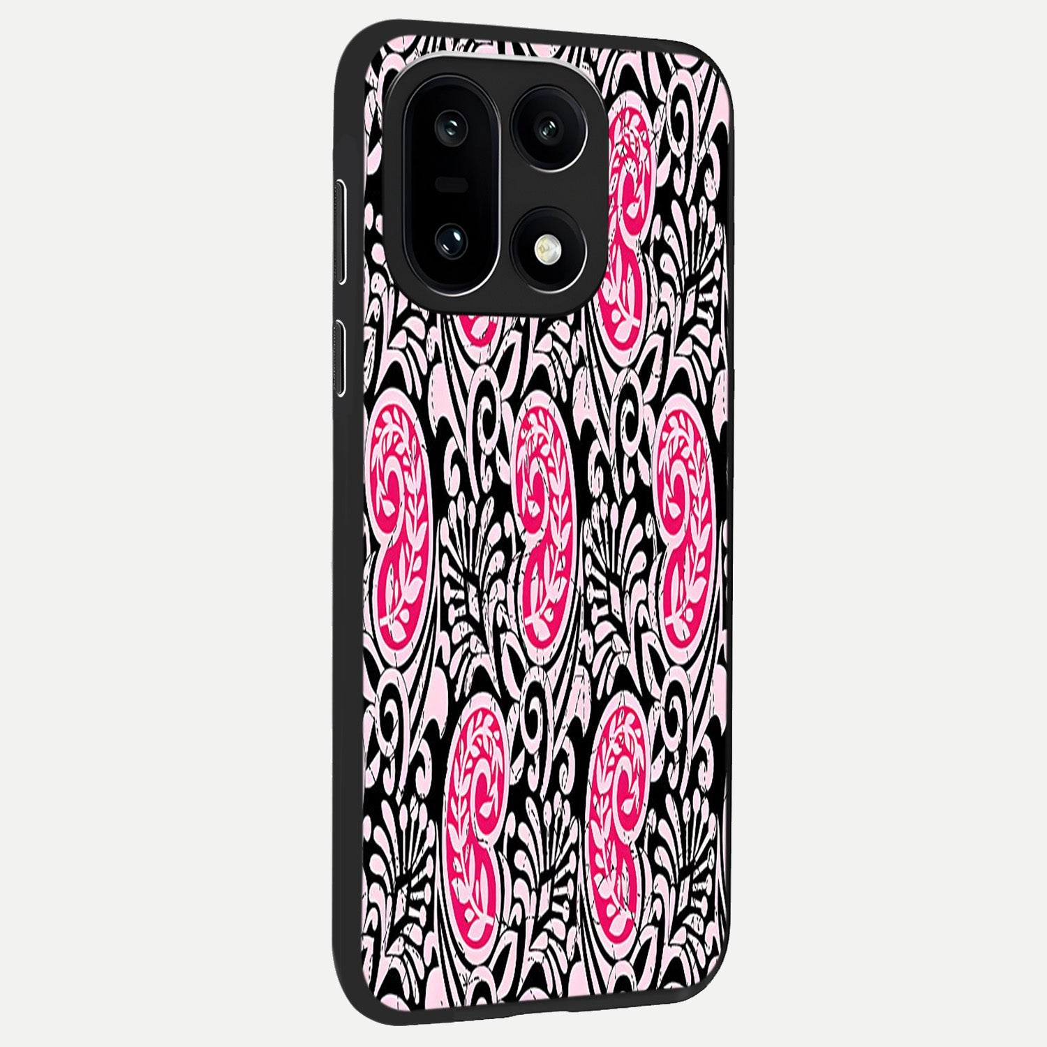  Crimson Paisley Charm back cover For Oneplus 15 slim fit glass case with vibrant aesthetic design