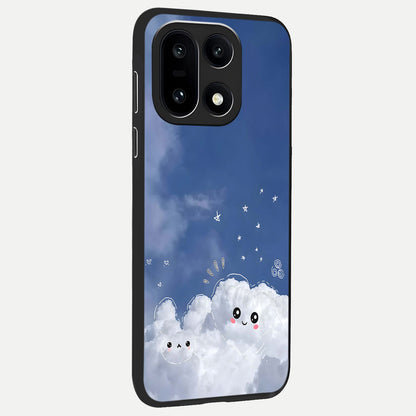  Cute Blossom Cloud back cover For Oneplus 15 slim fit glass case with vibrant aesthetic design