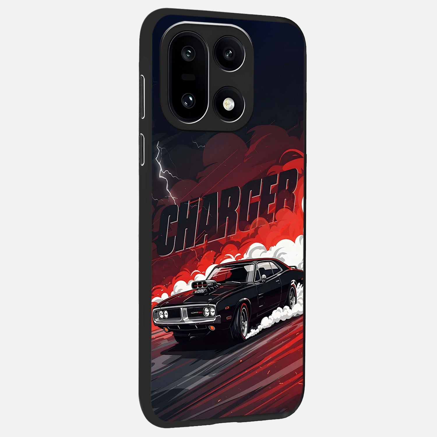 Dark Charger Fury back cover For Oneplus 15 slim fit glass case with vibrant aesthetic design