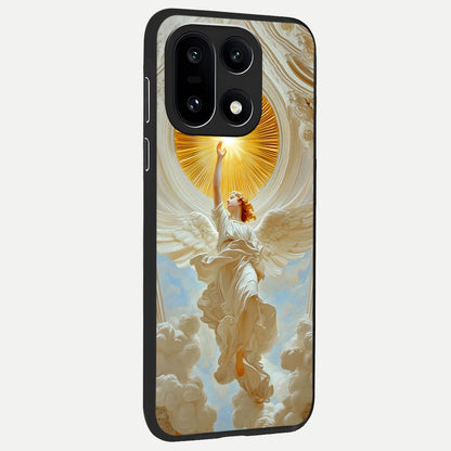  Divine Light Angel back cover For Oneplus 15 slim fit glass case with vibrant aesthetic design