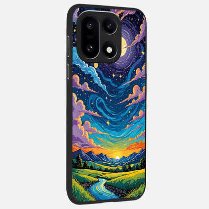  Dreamy Night Landscape back cover For Oneplus 15 slim fit glass case with vibrant aesthetic design