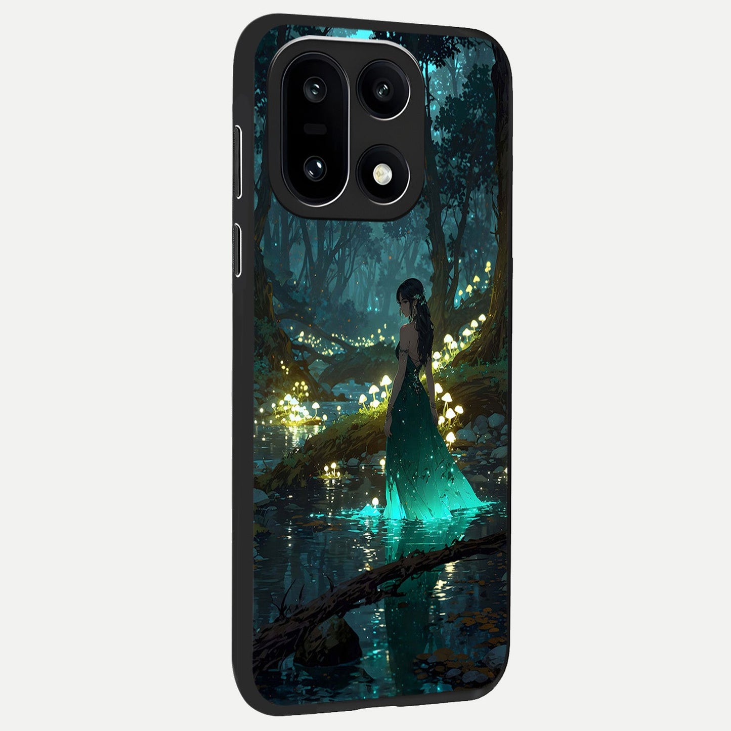 Enchanted Forest Glow back cover For Oneplus 15 slim fit glass case with vibrant aesthetic design