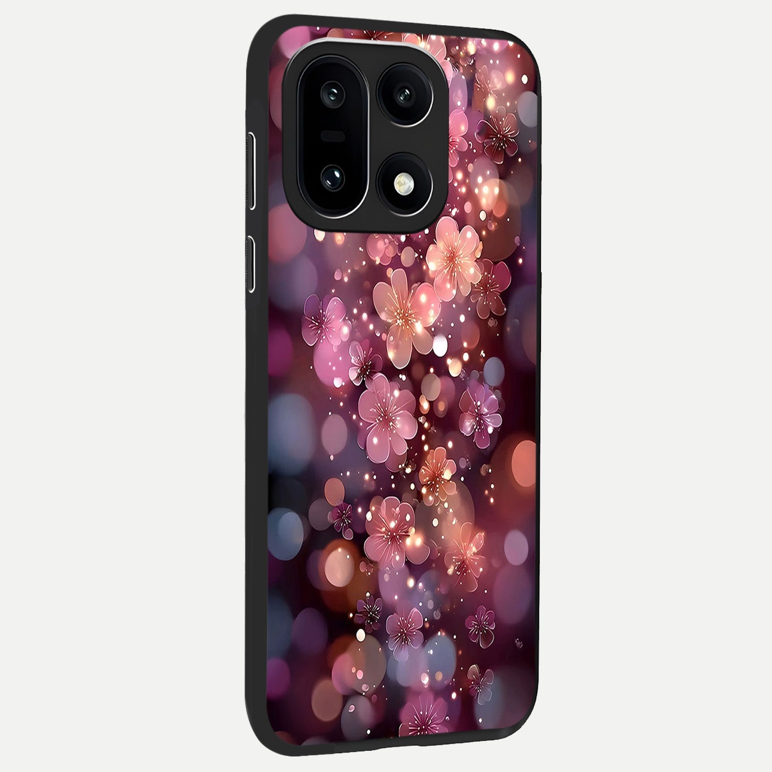  Glowing Petal Bliss back cover For Oneplus 15 slim fit glass case with vibrant aesthetic design