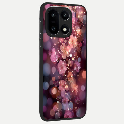  Glowing Petal Bliss back cover For Oneplus 15 slim fit glass case with vibrant aesthetic design