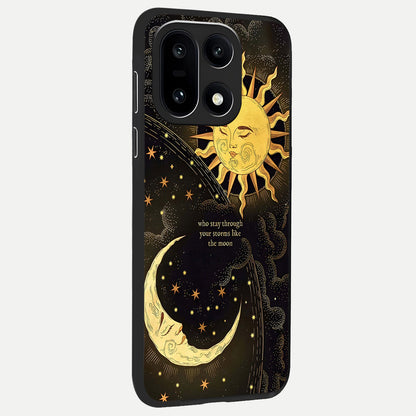  Golden Lunar Love back cover For Oneplus 15 slim fit glass case with vibrant aesthetic design