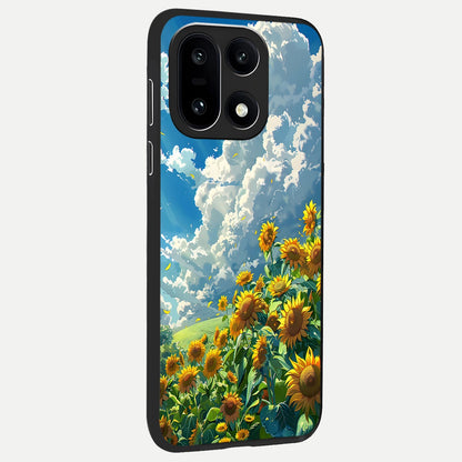  Golden Sun Glory back cover For Oneplus 15 slim fit glass case with vibrant aesthetic design