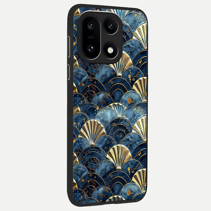  Golden Wave Luxe back cover For Oneplus 15 slim fit glass case with vibrant aesthetic design