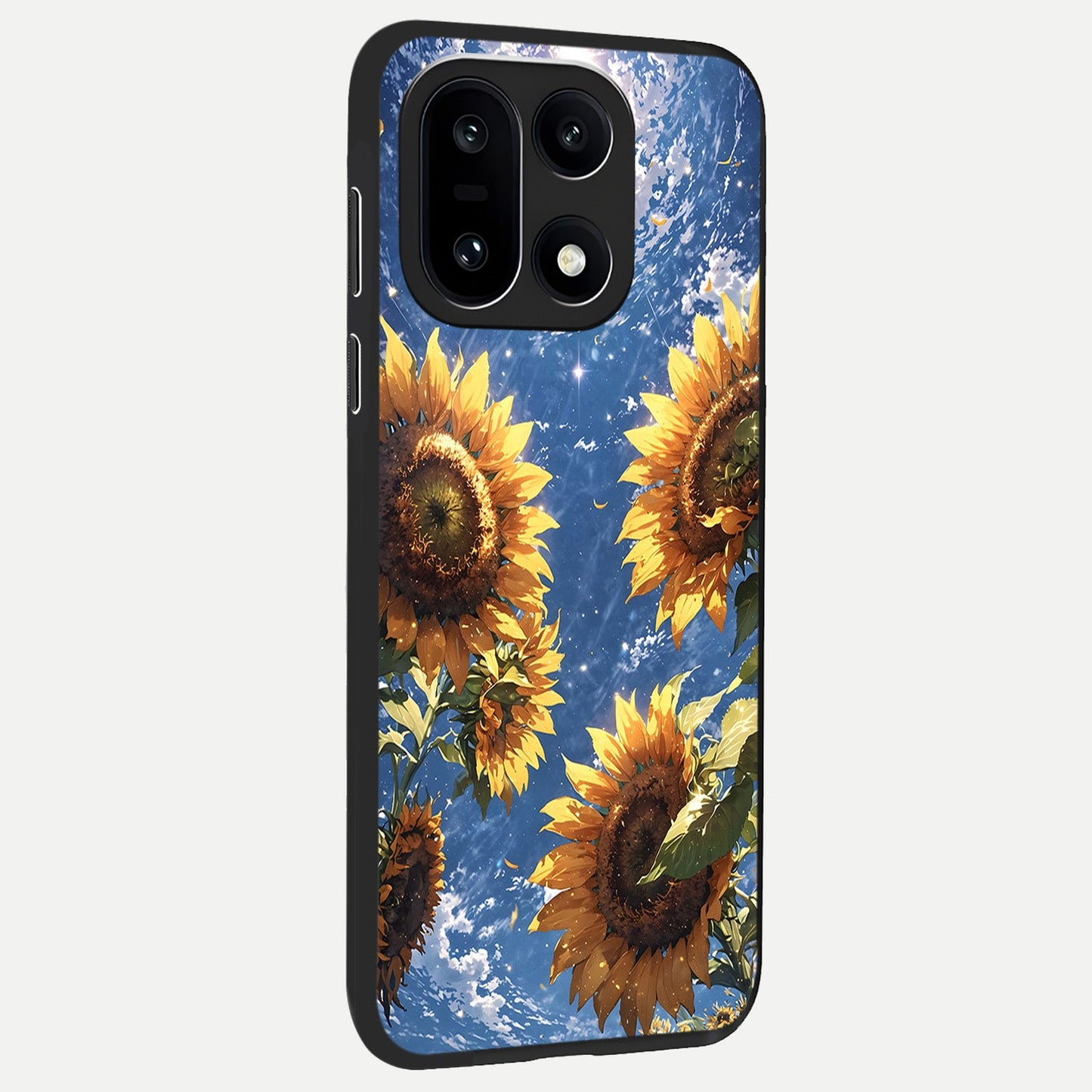  Heavenly Sunflower Rise back cover For Oneplus 15 slim fit glass case with vibrant aesthetic design