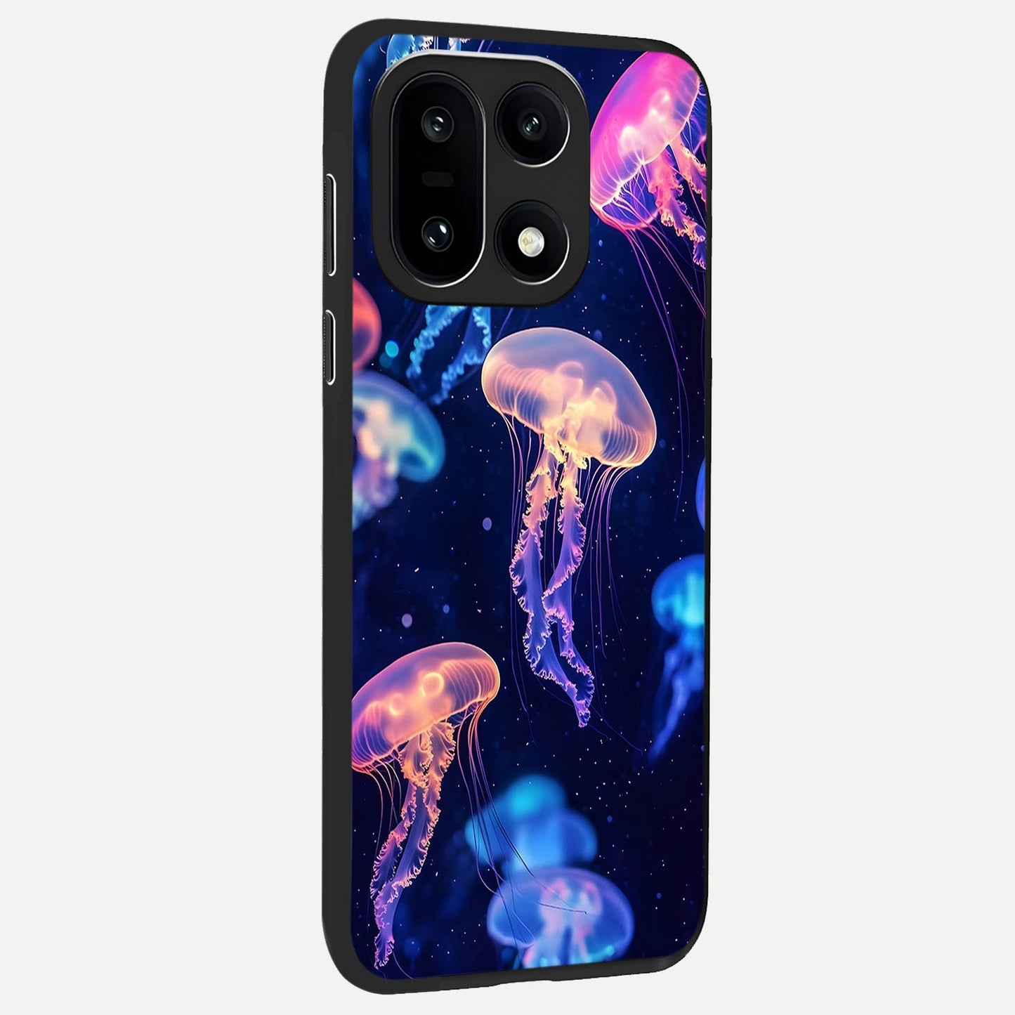  Jellyfish Pattern back cover For Oneplus 15 slim fit glass case with vibrant aesthetic design