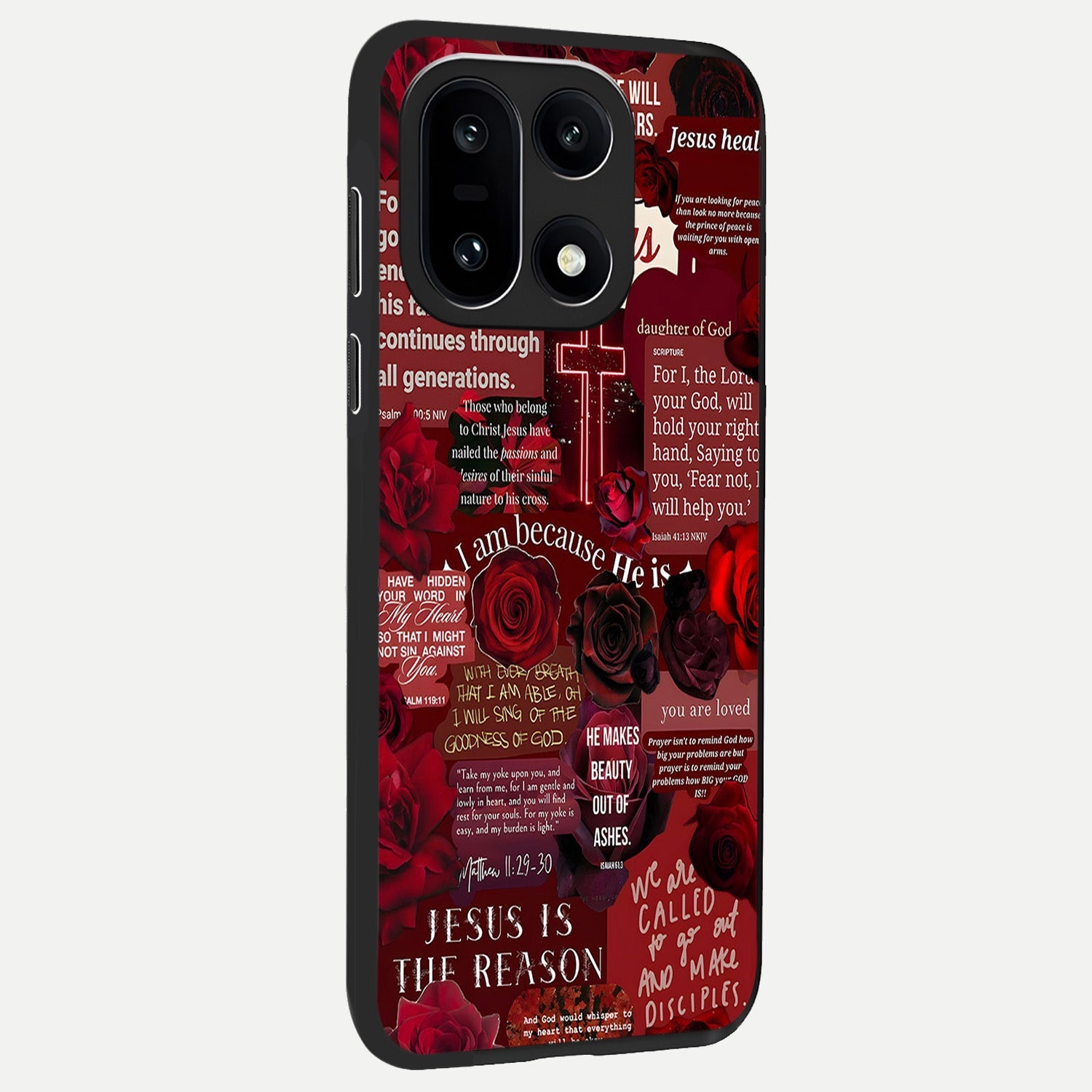  Jesus Love Heals back cover For Oneplus 15 slim fit glass case with vibrant aesthetic design