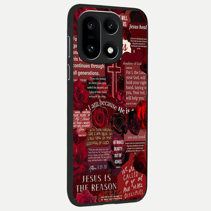  Jesus Love Heals back cover For Oneplus 15 slim fit glass case with vibrant aesthetic design