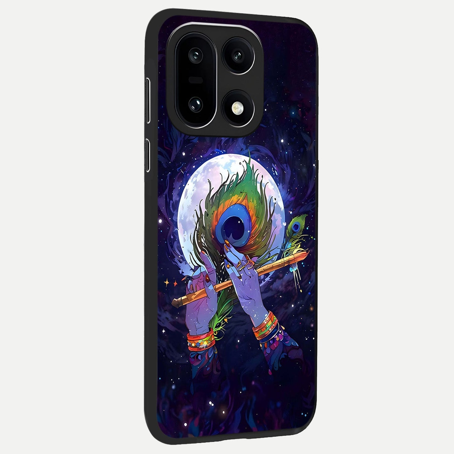  Krishna Hands Art back cover For Oneplus 15 slim fit glass case with vibrant aesthetic design