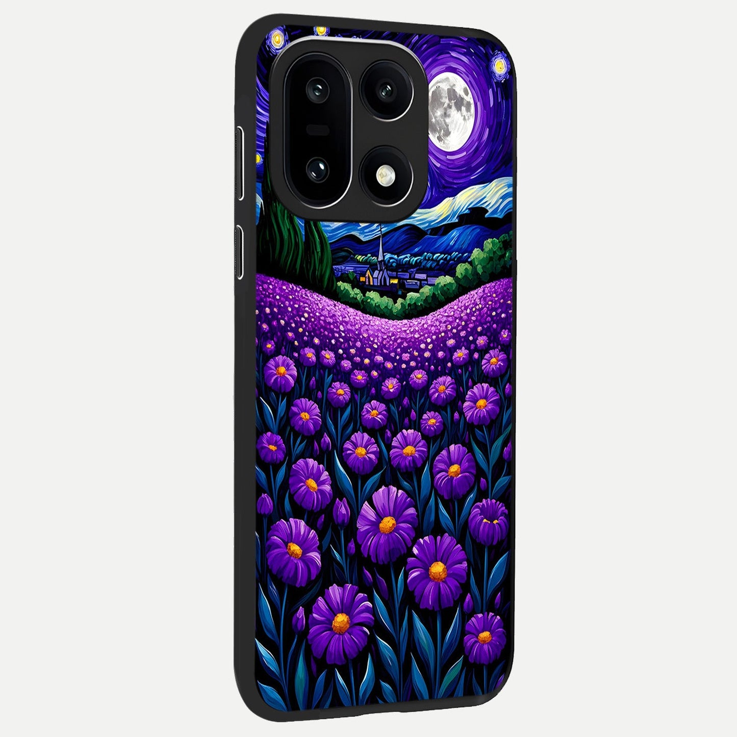  Lavender Moon Field back cover For Oneplus 15 slim fit glass case with vibrant aesthetic design
