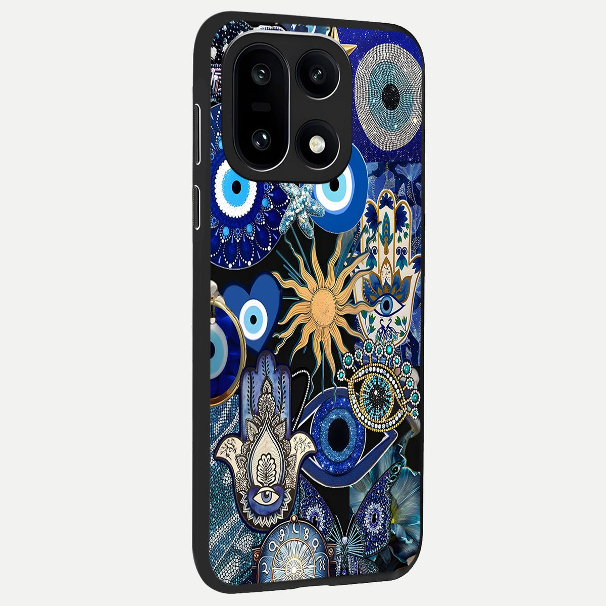  Mystic Blue Evil Eye back cover For Oneplus 15 slim fit glass case with vibrant aesthetic design