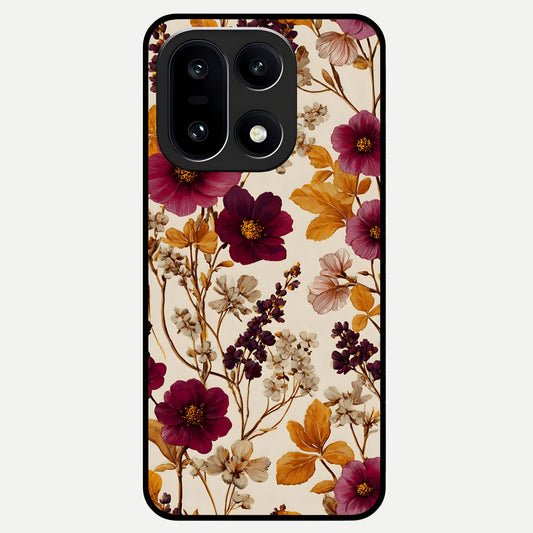  Autumn Wine Bloom Glass Case For Oneplus 15 back cover – full design glossy printed glass finish