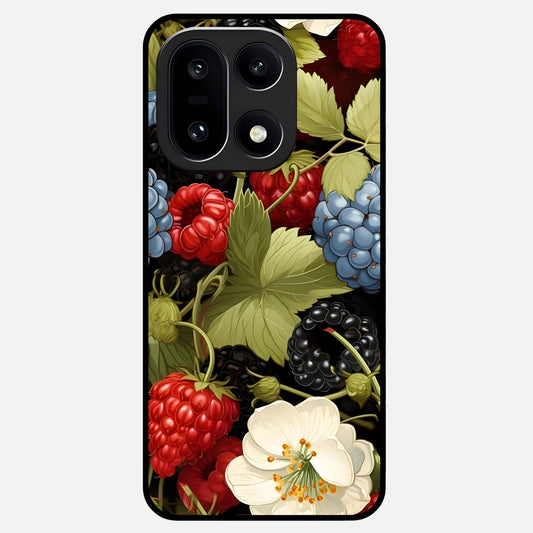  Berry Bloom Charm Glass Case For Oneplus 15 back cover – full design glossy printed glass finish