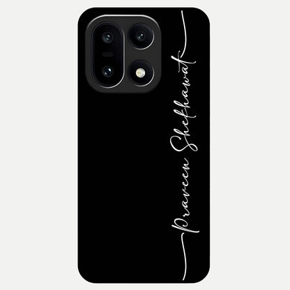  Black Tune Custom Name Glass Case For Oneplus 15 back cover – full design glossy printed glass finish