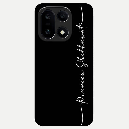  Black Tune Custom Name Glass Case For Oneplus 15 back cover – full design glossy printed glass finish