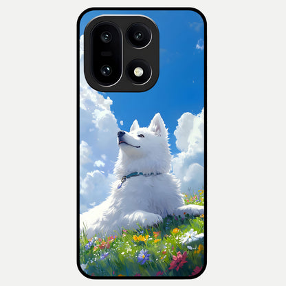  Blissful Cloud Pup Glass Case For Oneplus 15 back cover – full design glossy printed glass finish