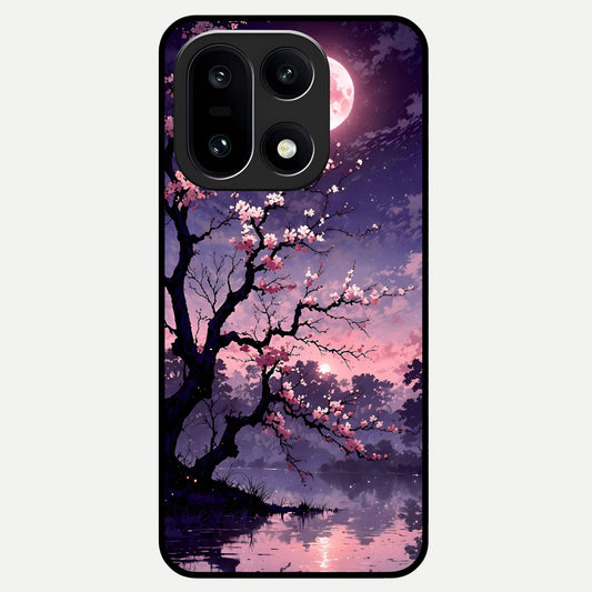  Blossom Pink Moon Glass Case For Oneplus 15 back cover – full design glossy printed glass finish