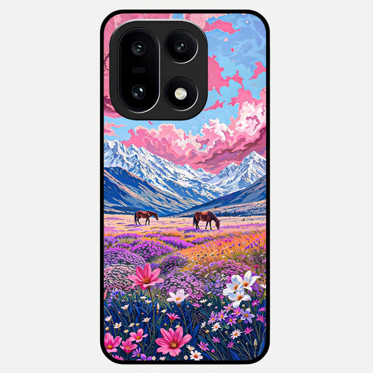  Blossom Valley Dream Glass Case For Oneplus 15 back cover – full design glossy printed glass finish