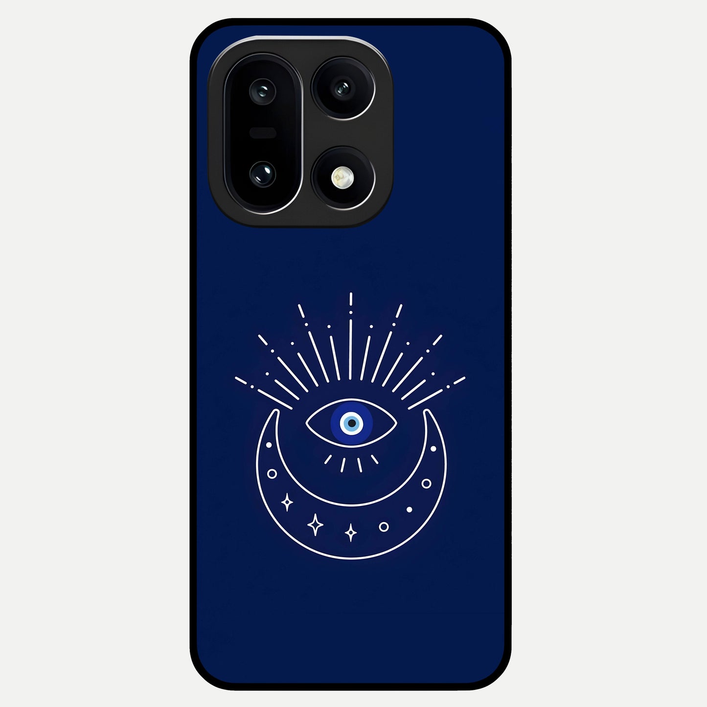  Blue Evil Eye Glass Case For Oneplus 15 back cover – full design glossy printed glass finish