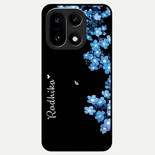  Blue Petal Dream Custom Name Glass Case For Oneplus 15 back cover – full design glossy printed glass finish