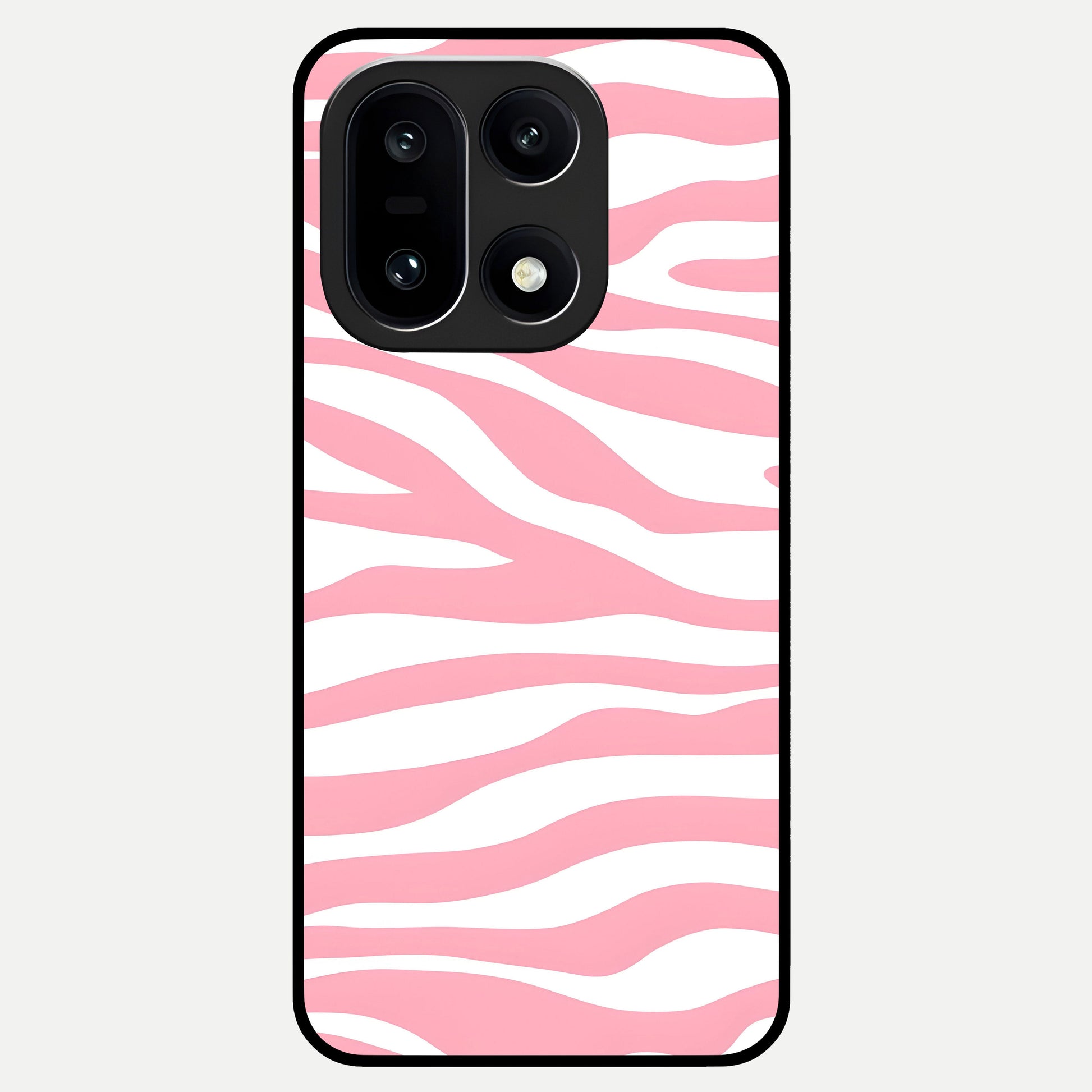  Blush Zebra Flow Glass Case For Oneplus 15 back cover – full design glossy printed glass finish