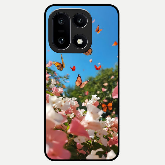  Butterflies In Bloom Sky Glass Case For Oneplus 15 back cover – full design glossy printed glass finish
