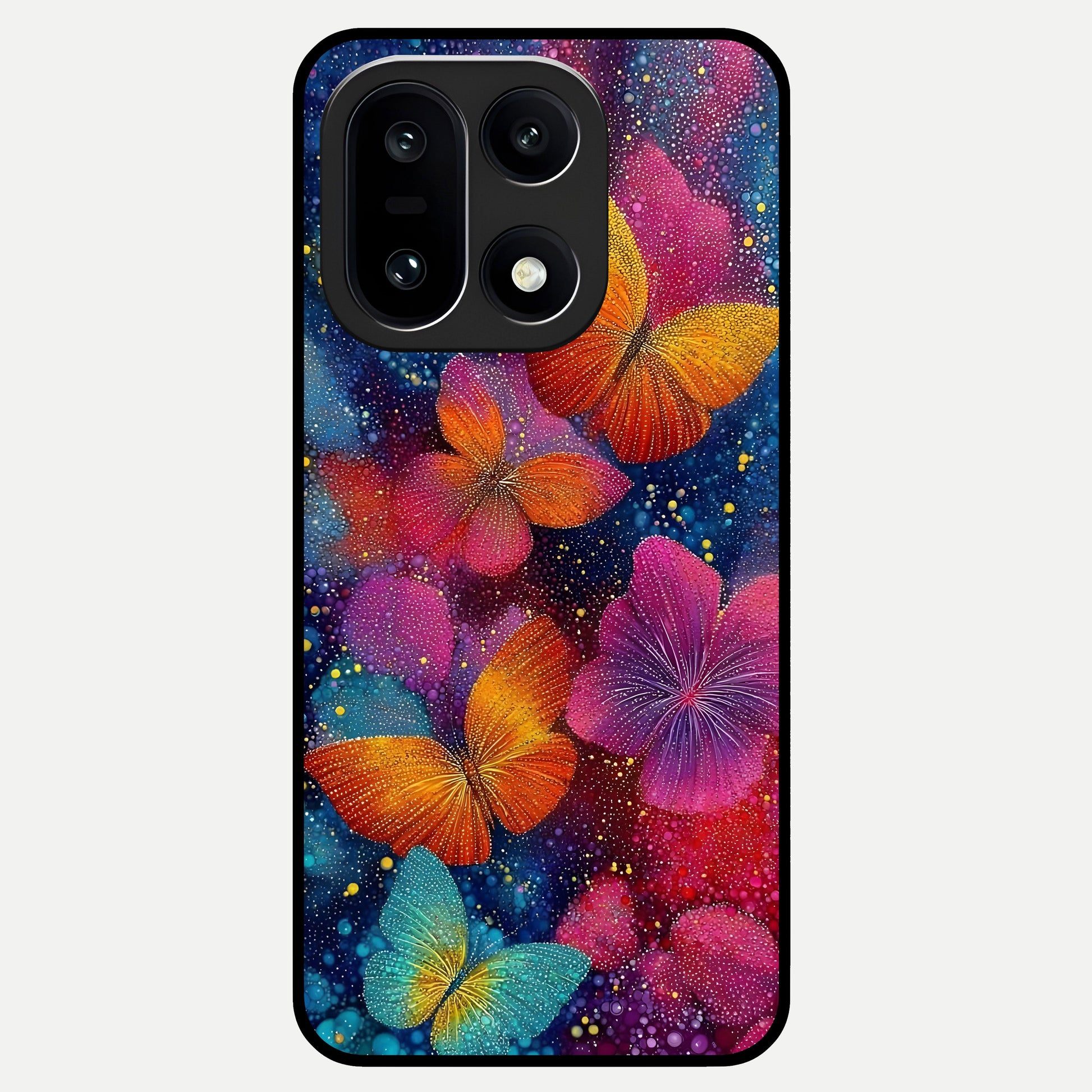  Butterfly Dream Mist Glass Case For Oneplus 15 back cover – full design glossy printed glass finish