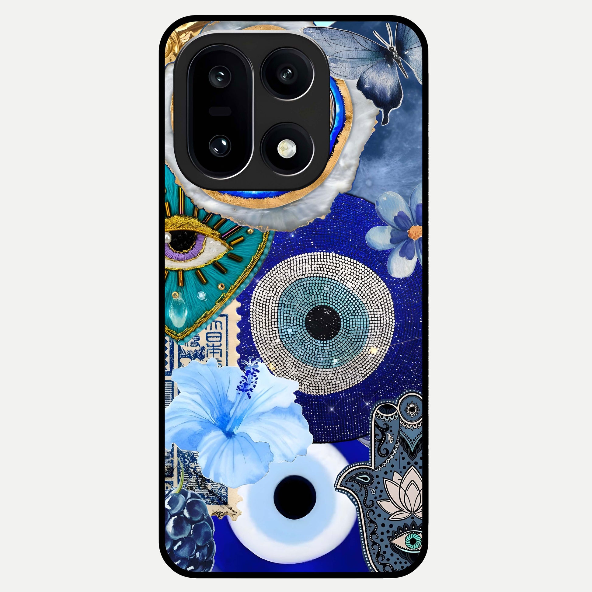  Celestial Blue Vision Glass Case For Oneplus 15 back cover – full design glossy printed glass finish