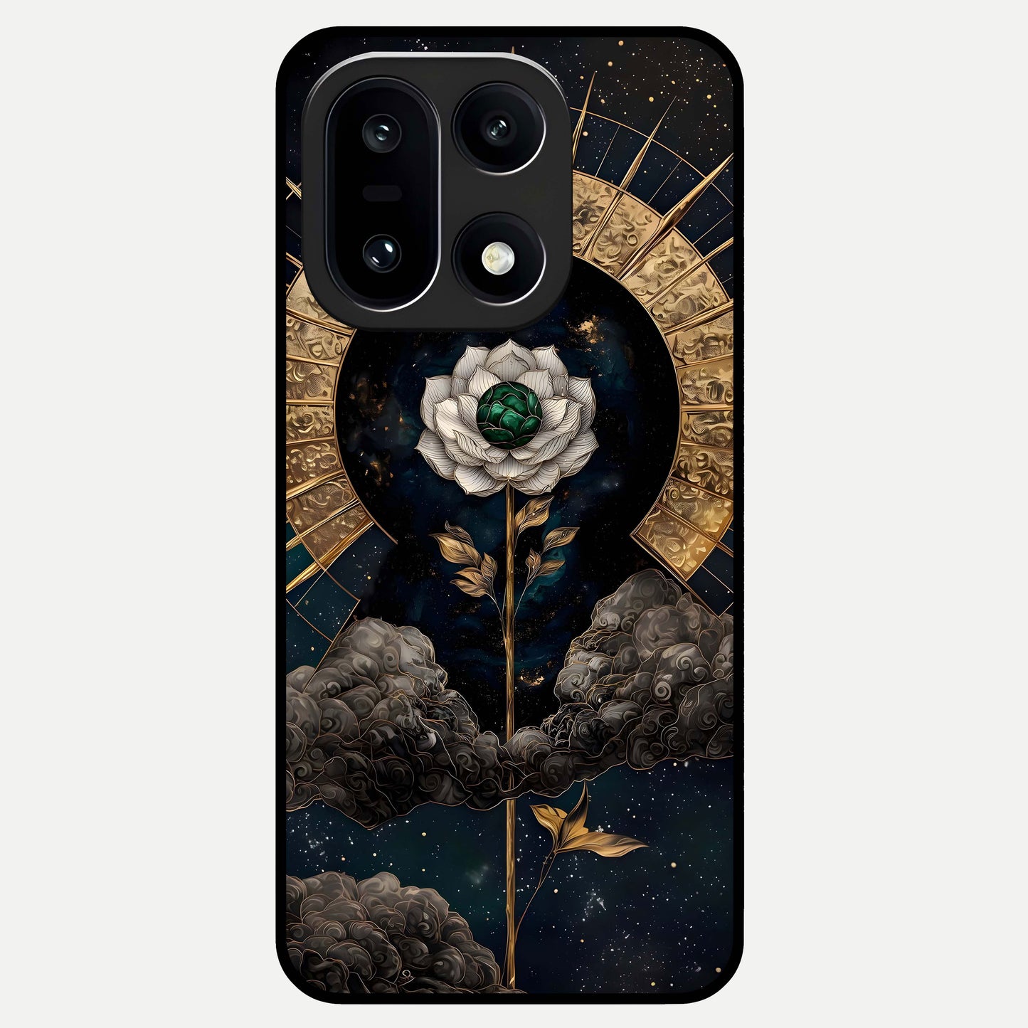  Celestial Lotus Morang Glass Case For Oneplus 15 back cover – full design glossy printed glass finish