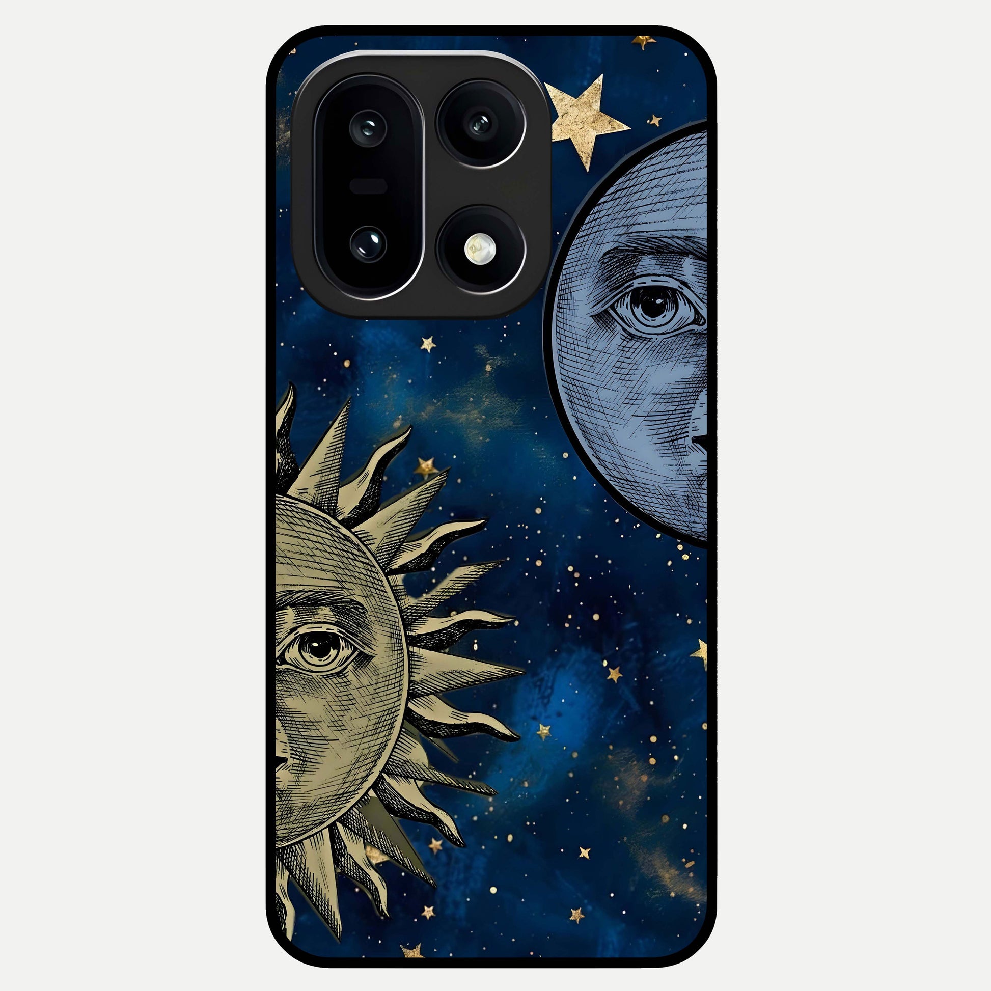  Celestial Moon With Sun Glass Case For Oneplus 15 back cover – full design glossy printed glass finish