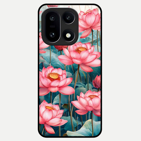  Celestial Pink Lotus Glass Case For Oneplus 15 back cover – full design glossy printed glass finish