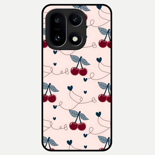  Cherry Heart Line Glass Case For Oneplus 15 back cover – full design glossy printed glass finish