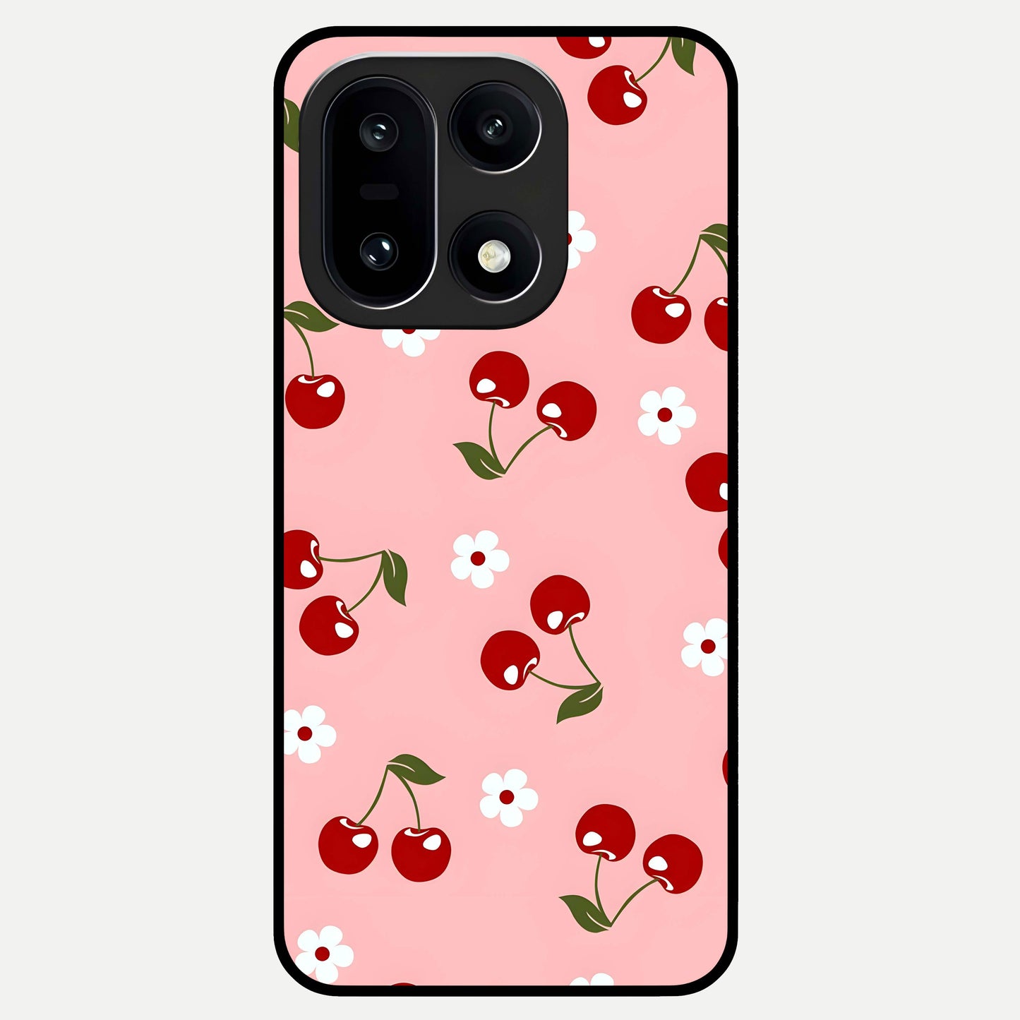  Cherry Love Mood Glass Case For Oneplus 15 back cover – full design glossy printed glass finish