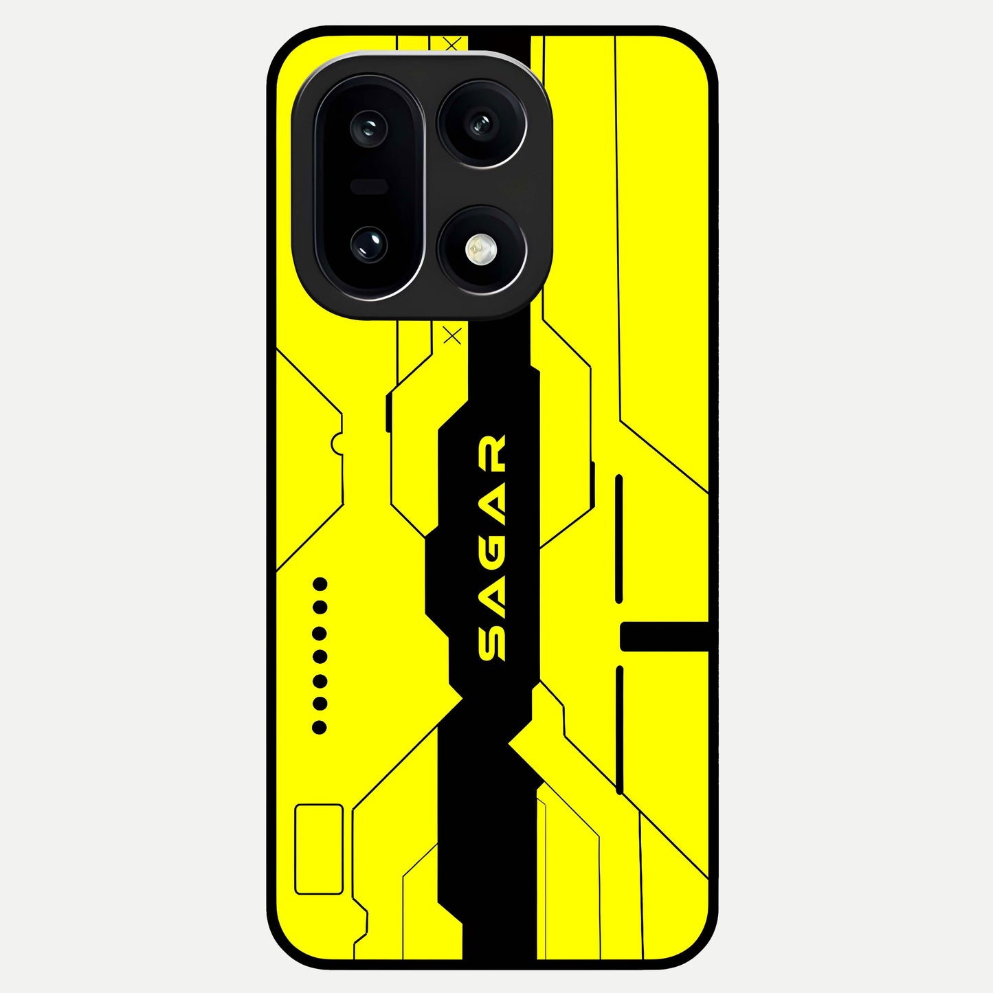  Circuit CYBERPUNK Custom Name Glass Case For Oneplus 15 back cover – full design glossy printed glass finish