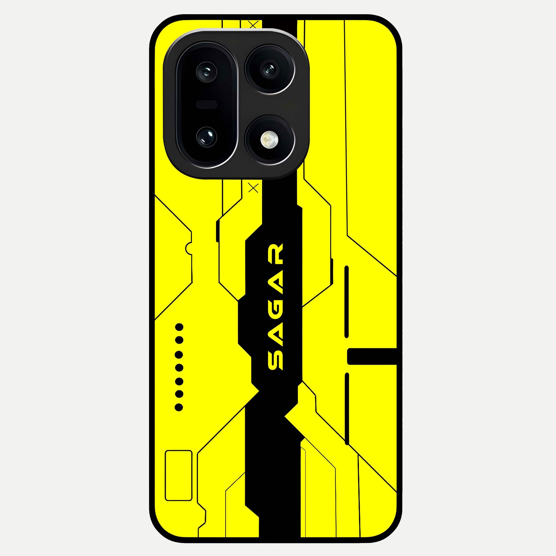  Circuit CYBERPUNK Custom Name Glass Case For Oneplus 15 back cover – full design glossy printed glass finish
