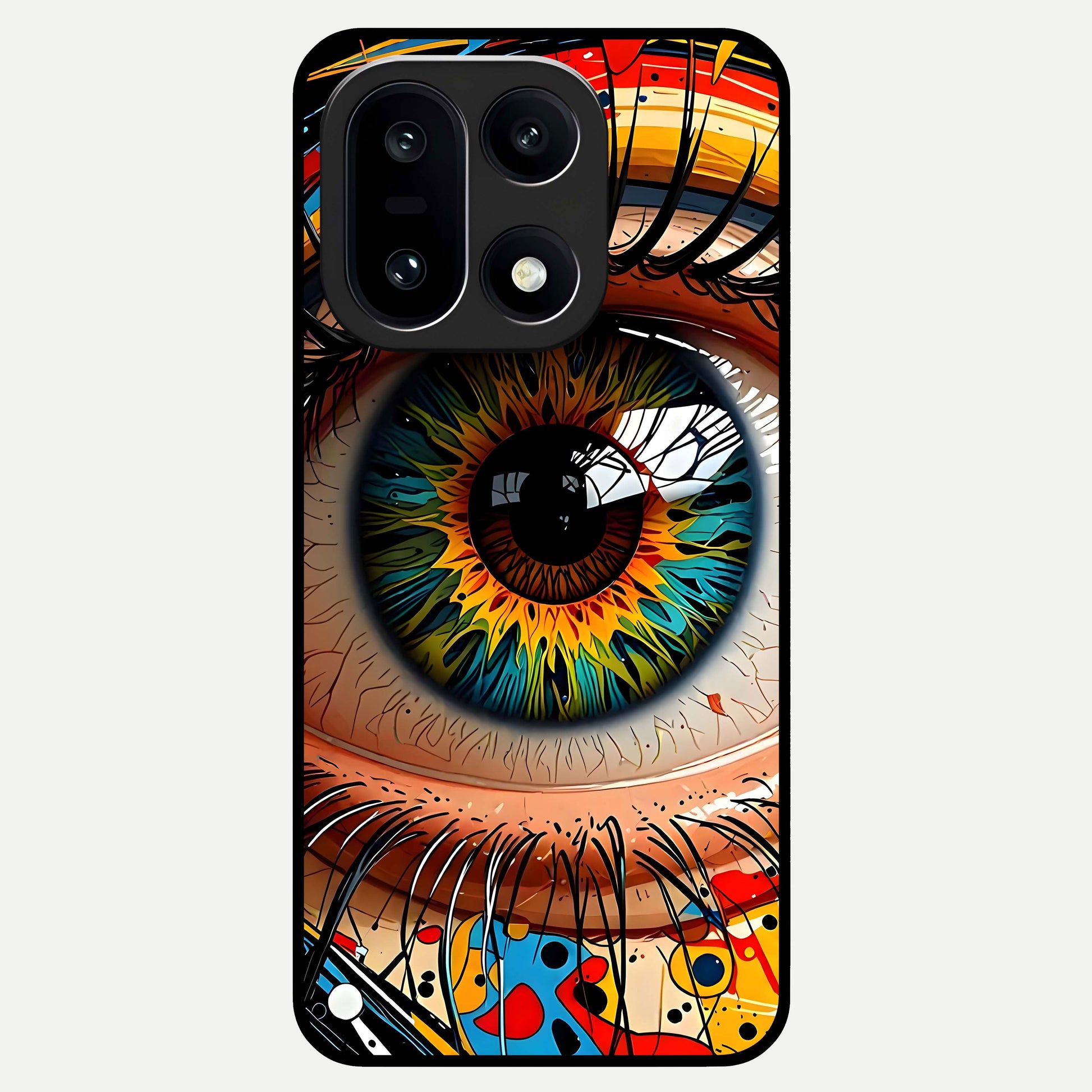  Colorful Eye Glass Case For Oneplus 15 back cover – full design glossy printed glass finish