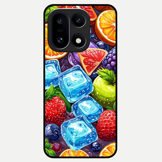  Colorful Fruits with Ice Glass Case For Oneplus 15 back cover – full design glossy printed glass finish