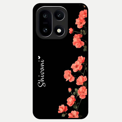  Crimson Bloom Grace Custom Name Glass Case For Oneplus 15 back cover – full design glossy printed glass finish