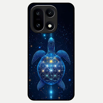  Crimson Blue Turtle Glass Case For Oneplus 15 back cover – full design glossy printed glass finish