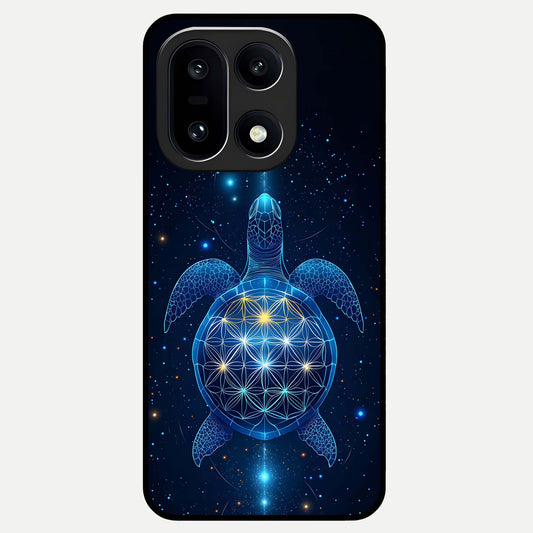  Crimson Blue Turtle Glass Case For Oneplus 15 back cover – full design glossy printed glass finish
